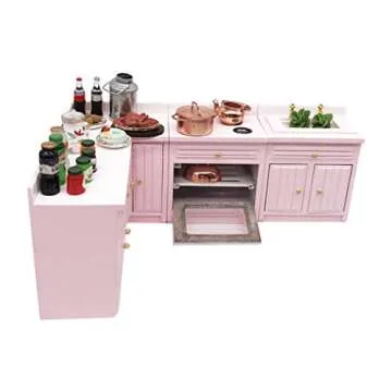SXFSE Dollhouse Kitchen Cabinet Set for Creative Play