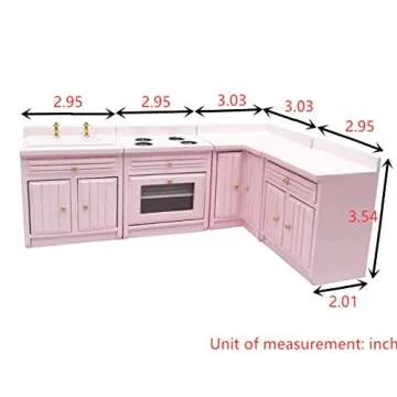SXFSE Dollhouse Kitchen Cabinet Set for Creative Play