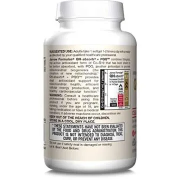 Jarrow Formulas QH-absorb + PQQ Antioxidant Support 60 Softgels
