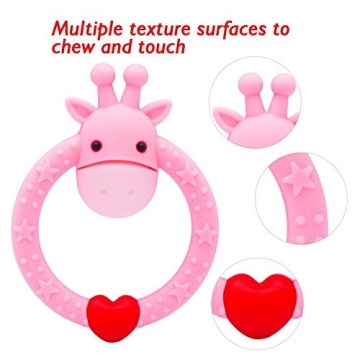 SHARE&CARE Giraffe Baby Teether - BPA Free Silicone Toy