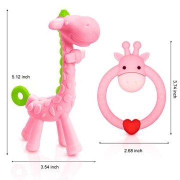 SHARE&CARE Giraffe Baby Teether - BPA Free Silicone Toy