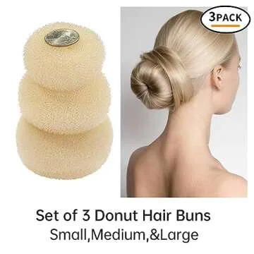 TsMADDTs Bun Maker Set with Bobby Pins - 3 Sizes for Perfect Buns