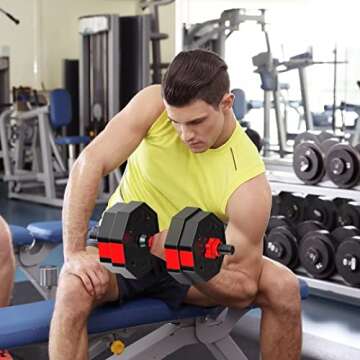 Adjustable Dumbbell Set for Home Gym, 20lb Weights