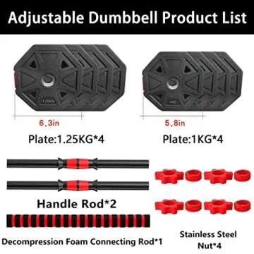 Adjustable Dumbbell Set for Home Gym, 20lb Weights
