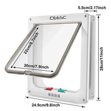 CEESC Extra Large Cat Door for Cats and Dogs up to 25.54 lbs