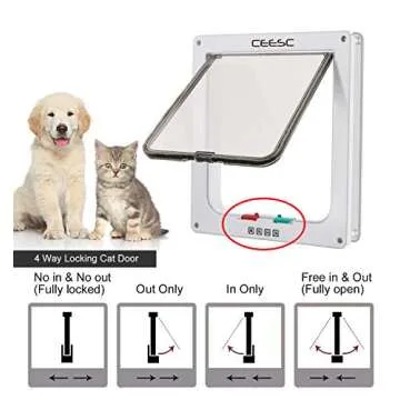 CEESC Extra Large Cat Door for Cats and Dogs up to 25.54 lbs