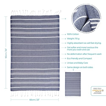 Cacala Turkish Cotton Towels - Absorbent & Quick-Dry