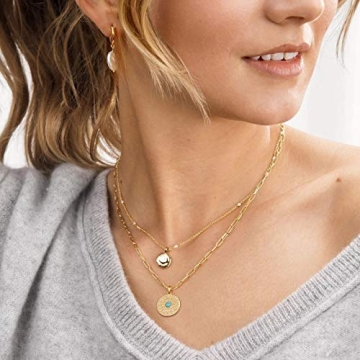 Elegant 18k Gold Evil Eye Pendant Necklace for Women