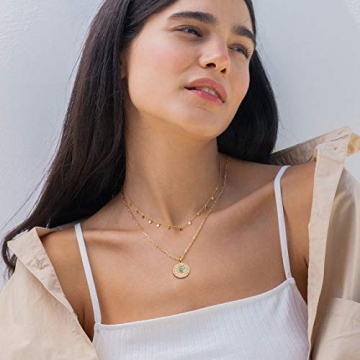 Elegant 18k Gold Evil Eye Pendant Necklace for Women