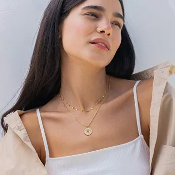 Elegant 18k Gold Evil Eye Pendant Necklace for Women