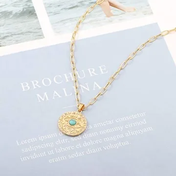 Elegant 18k Gold Evil Eye Pendant Necklace for Women