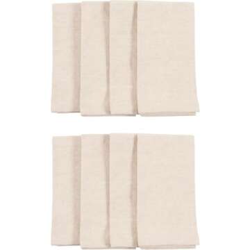 KAF Home Overbrook Chambray Dinner Napkins - Set of 8 Eco-Friendly Recycled Cotton