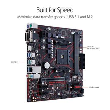 ASUS Prime B350M-E AMD Ryzen AM4 DDR4 HDMI DVI VGA M.2 USB 3.1 uATX B350 Motherboard