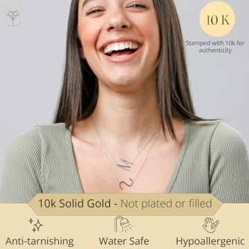 Stylish 10k Gold Initial Necklace | Perfect Gift for Women