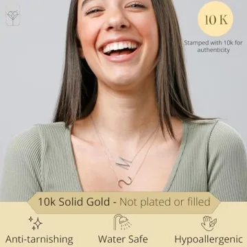 Stylish 10k Gold Initial Necklace | Perfect Gift for Women