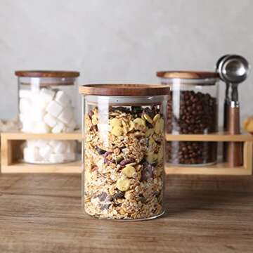 Elegant Glass Food Storage Jars with Airtight Seal