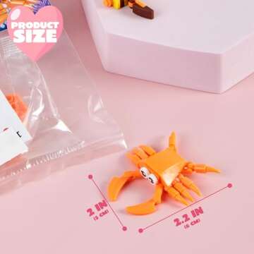 JOYIN 24 Packs Valentines Day Cards with Ocean Animal Building Block for Party Gifts, Kids Classroom Exchange, Prize Supplies, School Rewards, Valentine's Day Gift Cards for Kids