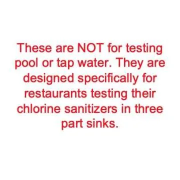 Chlorine Sani Test Strips for Food Service Restaurant Sanitizer Precision Bleach Test Paper, 10-200 ppm [100 Paper Test Strips]