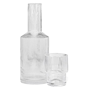 Red Co. Glass Carafe Tumbler Set Elegant Durable Dishwasher Safe