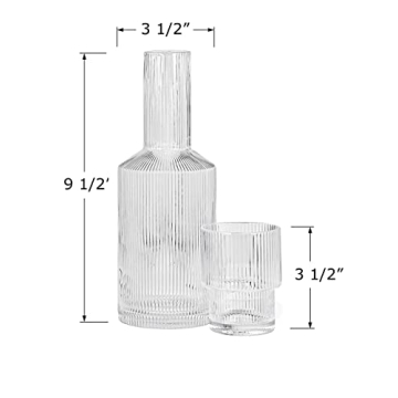 Red Co. Glass Carafe Tumbler Set Elegant Durable Dishwasher Safe