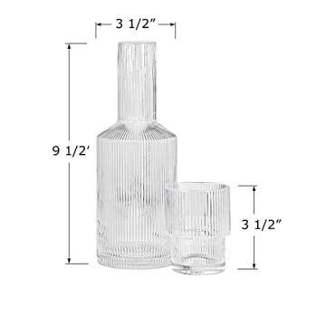Red Co. Glass Carafe Tumbler Set Elegant Durable Dishwasher Safe