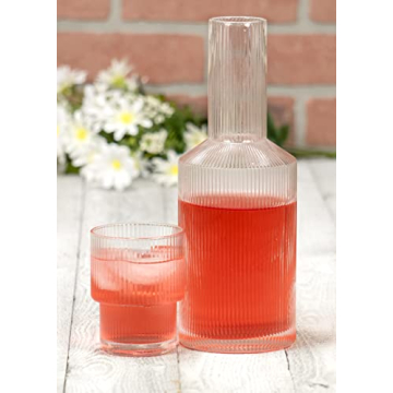 Red Co. Glass Carafe Tumbler Set Elegant Durable Dishwasher Safe