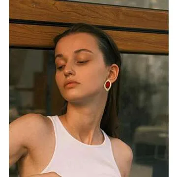 Aprilery Chunky Gold Earrings for Women, Trendy Vintage 14K Gold Plated Black Cubic Zirconia Enamel ...