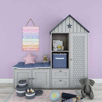 Something Unicorn - Pastel Rainbow Wall Hanging Sign for Teen Girls, Kid's Bedroom, Nursery, College Dorm, Girls Room Decor. Amazing Gift for Unicorn, Mermaid, Fairy, Rainbow Lovers,12x17 in, Rainbow