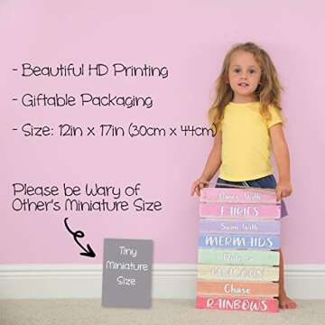 Something Unicorn - Pastel Rainbow Wall Hanging Sign for Teen Girls, Kid's Bedroom, Nursery, College Dorm, Girls Room Decor. Amazing Gift for Unicorn, Mermaid, Fairy, Rainbow Lovers,12x17 in, Rainbow