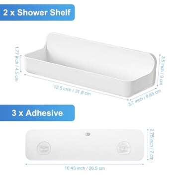 ANRUI Shower Caddy - Durable Self Adhesive Shelves for Easy Storage