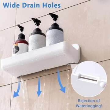 Durable ANRUI Shower Caddy - No Drill Self-Adhesive Shelves