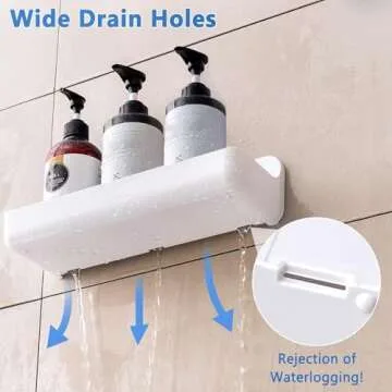 Durable ANRUI Shower Caddy - No Drill Self-Adhesive Shelves