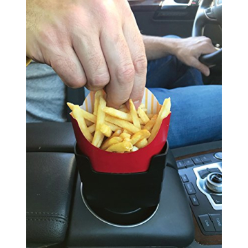 MAAD™ 'Fries on The Fly' Universal Car French Fry Holder for Cup Holder - Perfect White Elephant Gift Idea, Stocking Stuffer