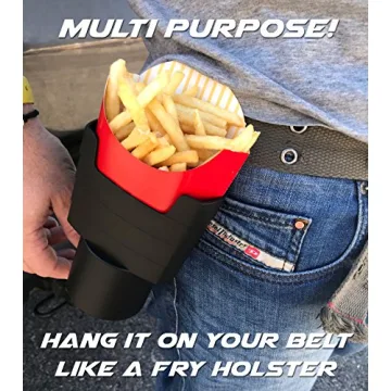 MAAD™ 'Fries on The Fly' Universal Car French Fry Holder for Cup Holder - Perfect White Elephant Gift Idea, Stocking Stuffer