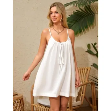 Stylish Burtell Women Casual Mini Cotton Linen Dress