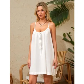 Stylish Burtell Women Casual Mini Cotton Linen Dress