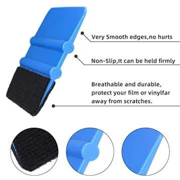 Durable Black Felt Edge Vinyl Squeegee Tool 4-Inch, Car Vinyl Film Wrapping Decal Squeegee Window Tint Work, Professional Scratch Free Squeegee (Pack of 3)