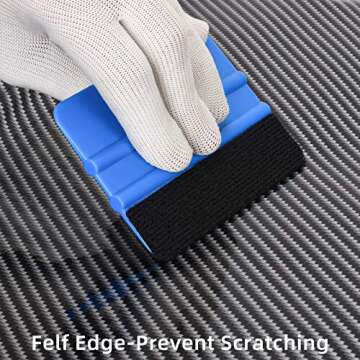 Durable Black Felt Edge Vinyl Squeegee Tool 4-Inch, Car Vinyl Film Wrapping Decal Squeegee Window Tint Work, Professional Scratch Free Squeegee (Pack of 3)