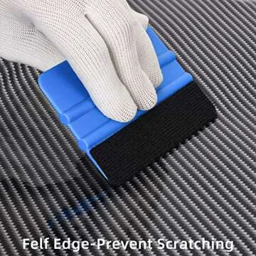 Durable Black Felt Edge Vinyl Squeegee Tool 4-Inch, Car Vinyl Film Wrapping Decal Squeegee Window Tint Work, Professional Scratch Free Squeegee (Pack of 3)