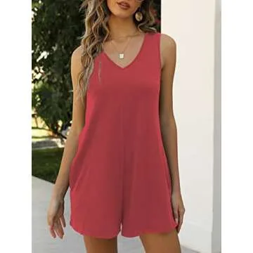 Stylish Nfsion Summer V Neck Tank Top Romper for Women