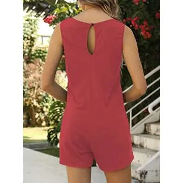 Stylish Nfsion Summer V Neck Tank Top Romper for Women