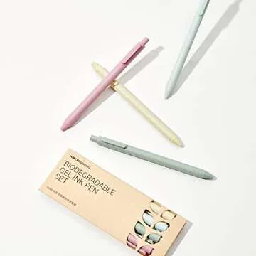 Kaco Gel Pens 4 Pieces Cute Colorful Gel Ink Pens with Black Ink Retractable Colored Pen Set Office Supplies Stationery