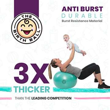 The Birth Ball - Birthing Ball for Pregnancy & Labor - 18 Page Pregnancy Ball Exercises Guide by Tri...
