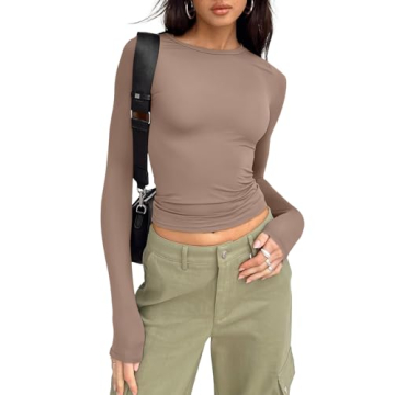 Trendy Queen Women's Long Sleeve Cropped Shirt for Comfort and Style