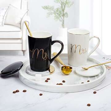 Jumway Mr and Mrs Coffee Mugs Set - Unique Wedding Gifts