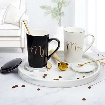 Jumway Mr and Mrs Coffee Mugs Set - Unique Wedding Gifts