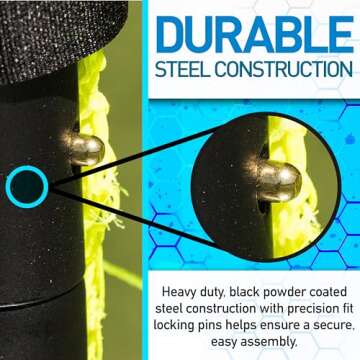 Franklin Sports Competition Soccer Goal - Steel Backyard Soccer Goal with All Weather Net - Includes...