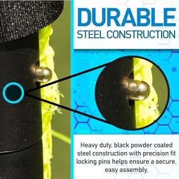 Franklin Sports Competition Soccer Goal - Steel Backyard Soccer Goal with All Weather Net - Includes...