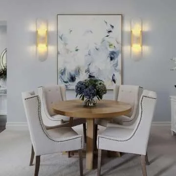 Sucelating 19.7in Brass Alabaster Wall Sconces, Natural Marble Wall Sconces Set of Two Indoor Alabaster Sconces for Living Room Modern Alabaster Sconces Wall Lighting for Dining Room Stairs Bedroom