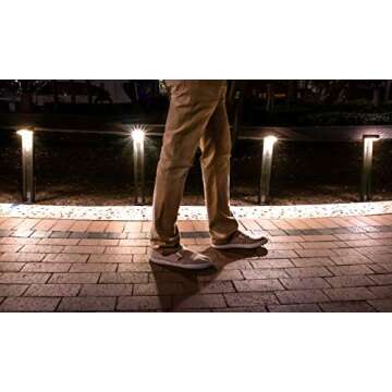 Thatwaythere Pathway Solar Lights Outdoor Decorative, Waterproof Garden LED Light 2 Pack, Bright 80 Lumens Solar Powered Landscape Lighting with Wide Area Coverage for Yard, Driveway, Backyard